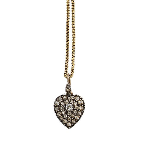 Victorian diamond-set heart-shaped pendant sold at auction