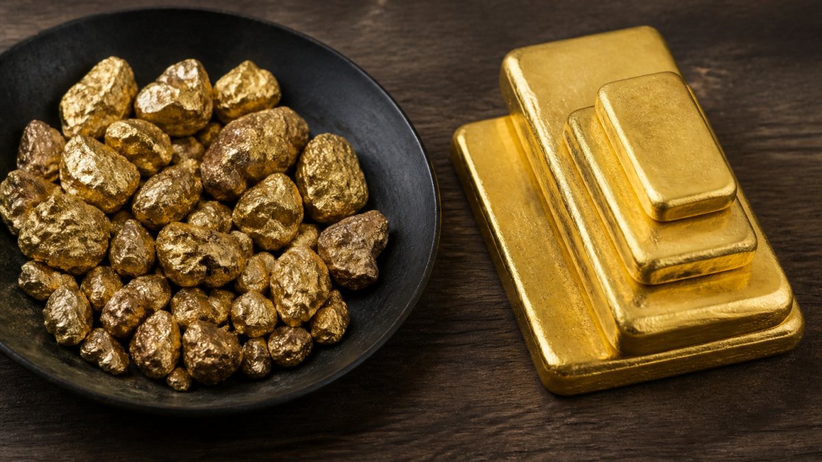 Gold Nuggets vs Minted Gold Bars: A Buyer's Guide