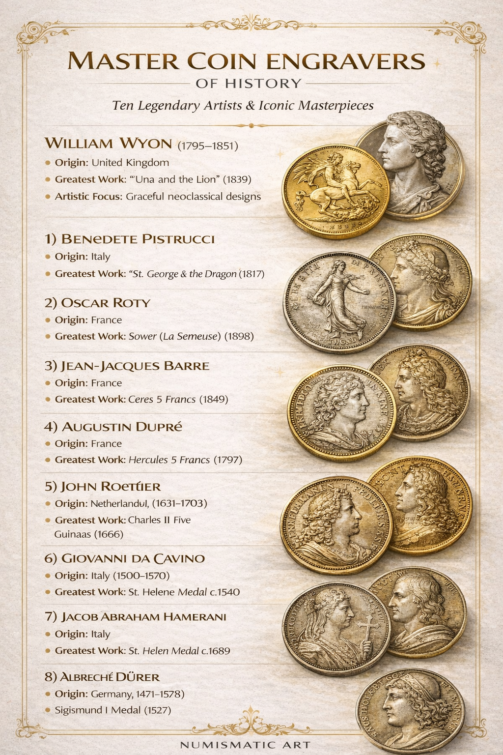 Master Coin Engravers of History: The Artists Behind Iconic Coins