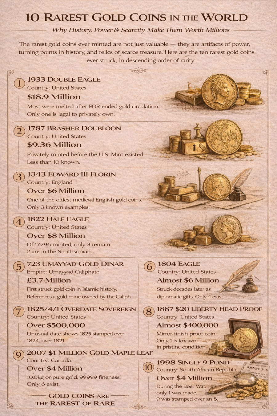 The 10 Rarest Gold Coins in the World (And Why Elite Collectors Pay Millions)