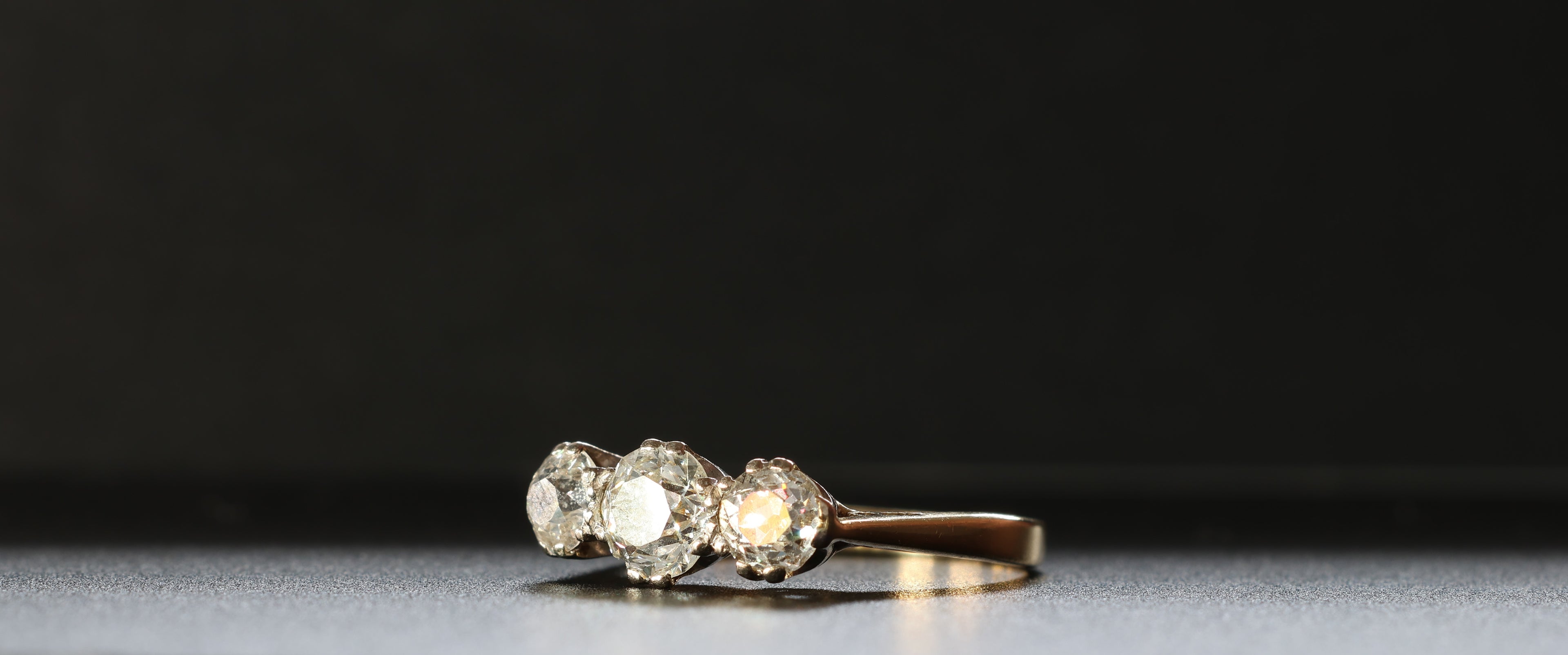 Victorian-Era Old Cut Diamond Three Stone Ring – 1.75 Carats Total