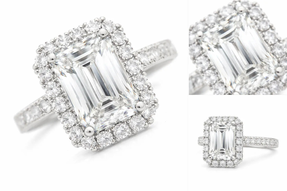 3.06 Carat Emerald Cut Diamond Ring by David M Robinson – diamond jewellery for sale UK | Gold2u