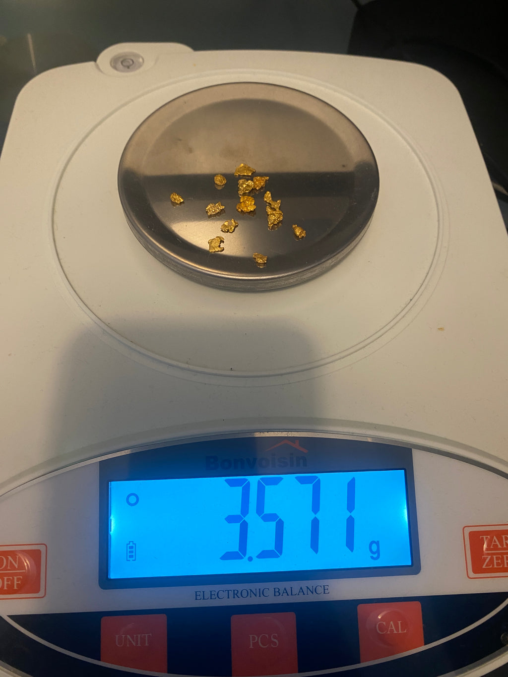 3.571 Gram Natural Australian Gold Placer Nuggets