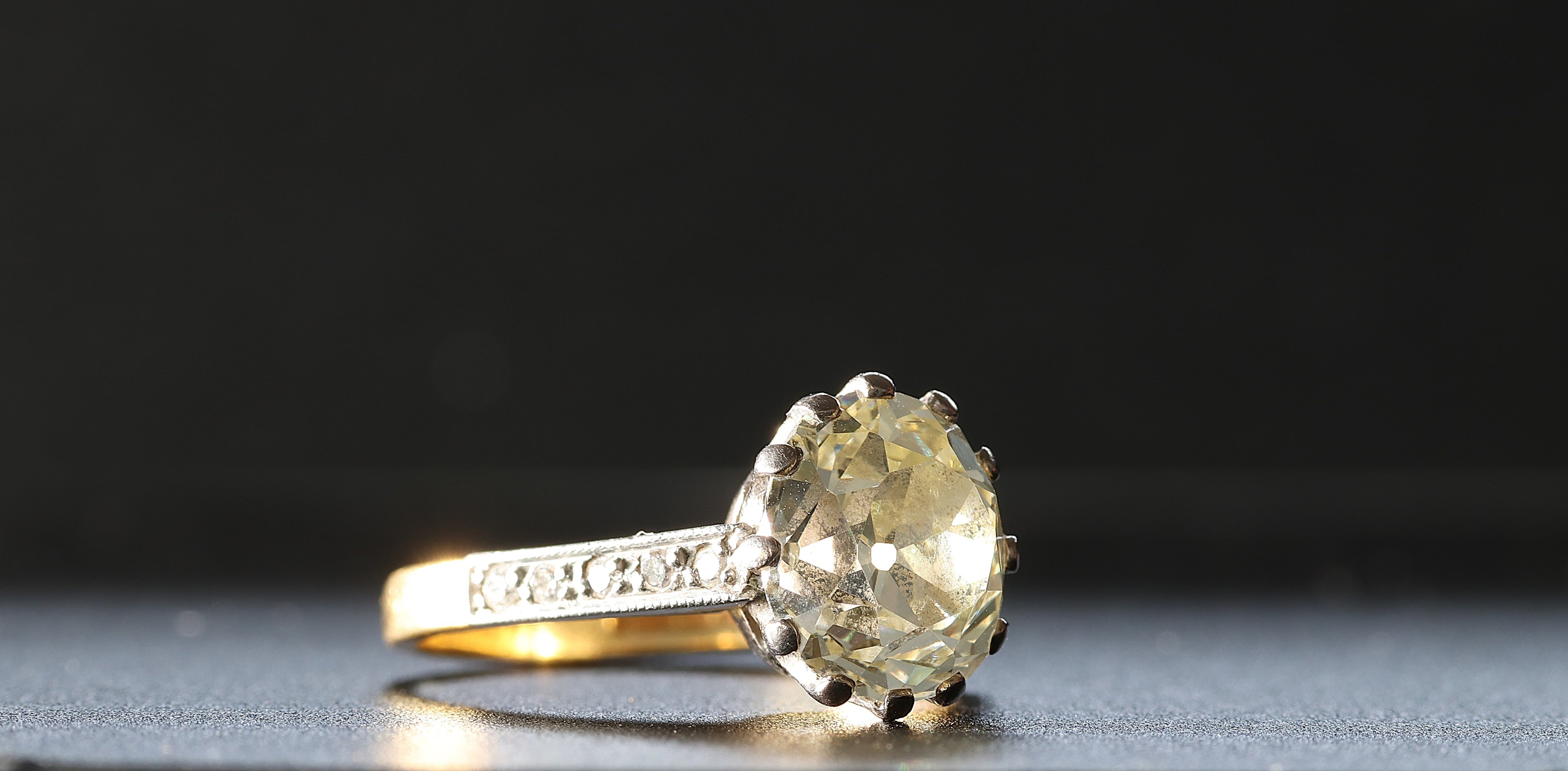 3 Carat Old Cut Diamond Ring