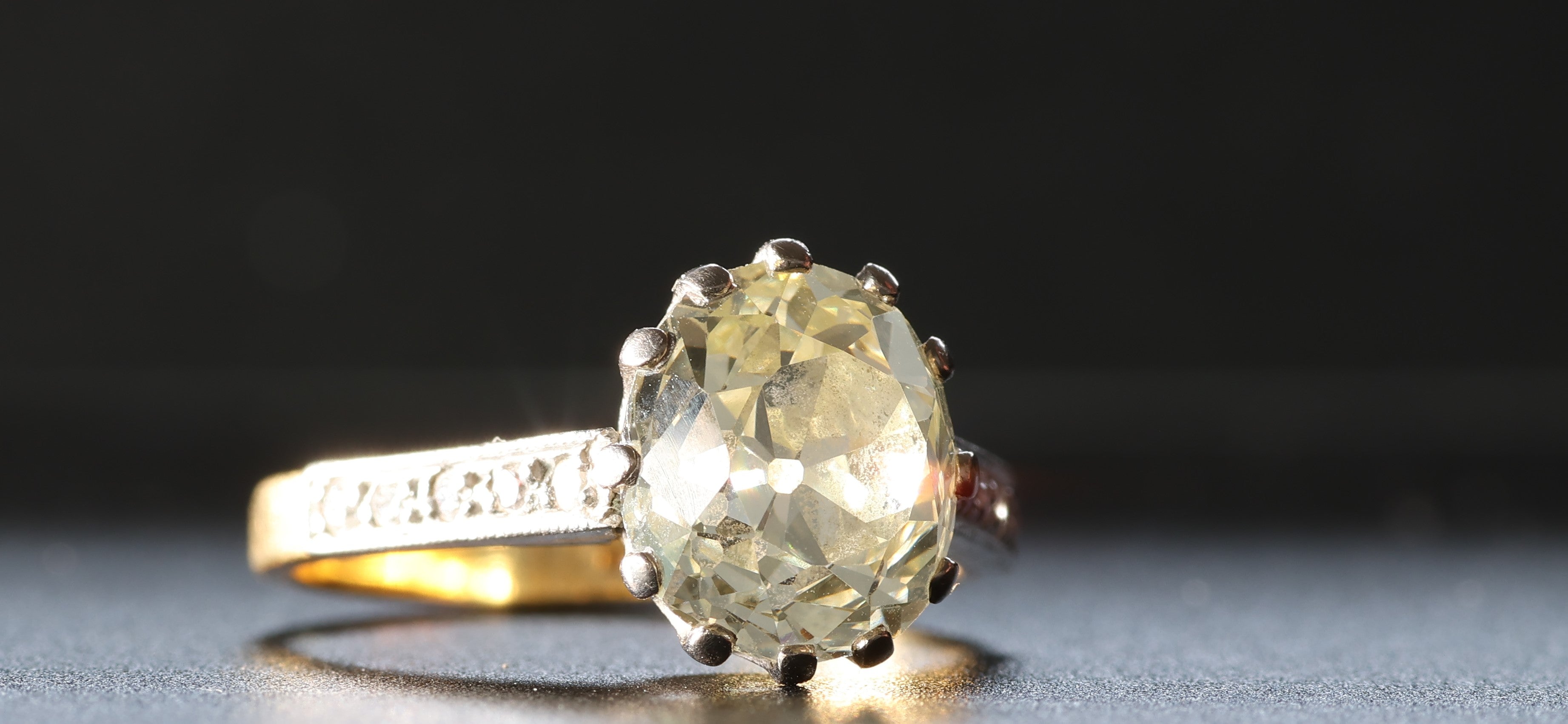 3 Carat Old Cut Diamond Ring