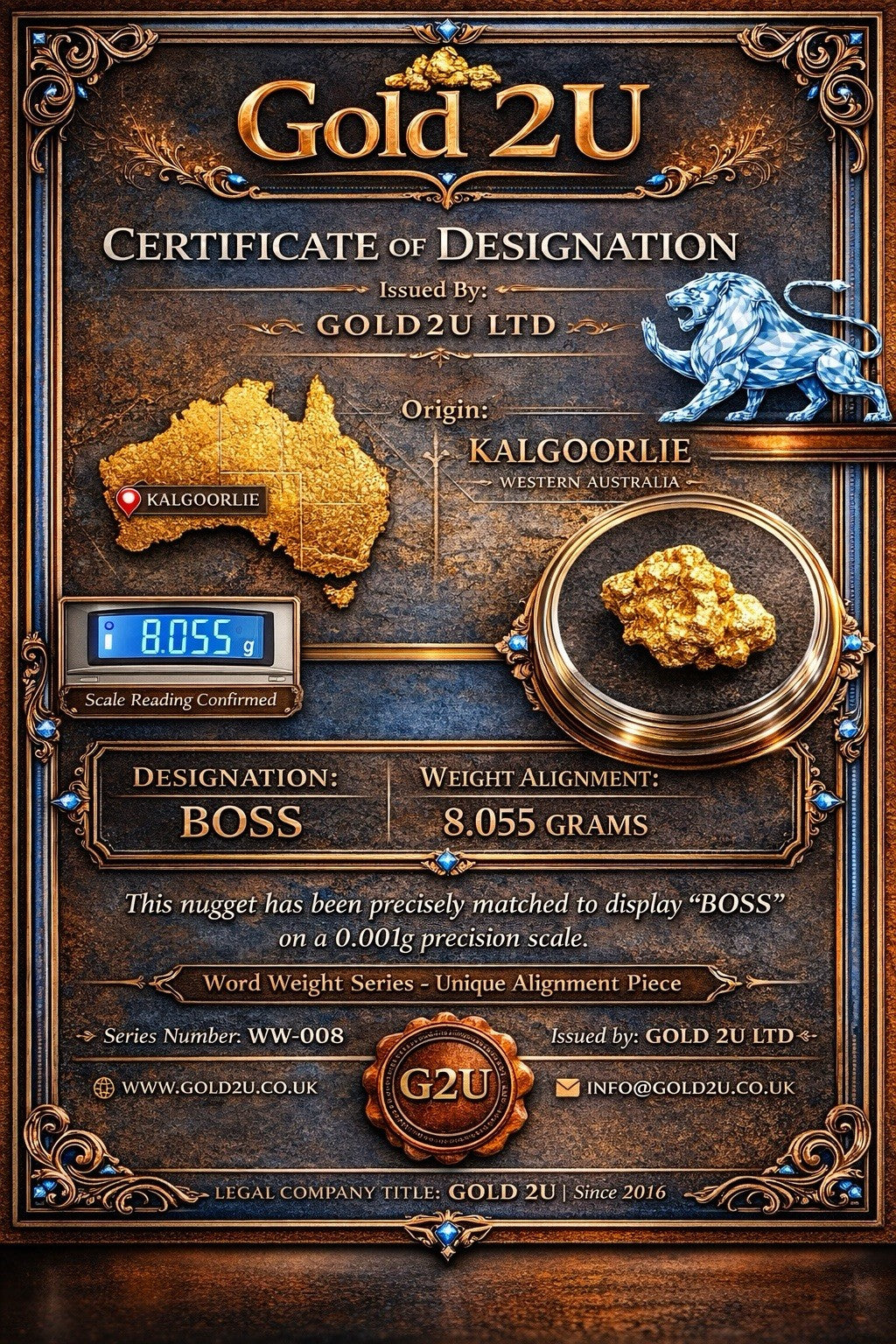 8.055g Natural Gold Nugget ‘The Boss’ – Premium Australian Specimen