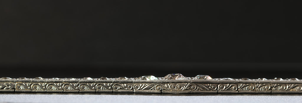 6.5 Carat Edwardian Platinum Graduated Old Cut Diamond Bracelet