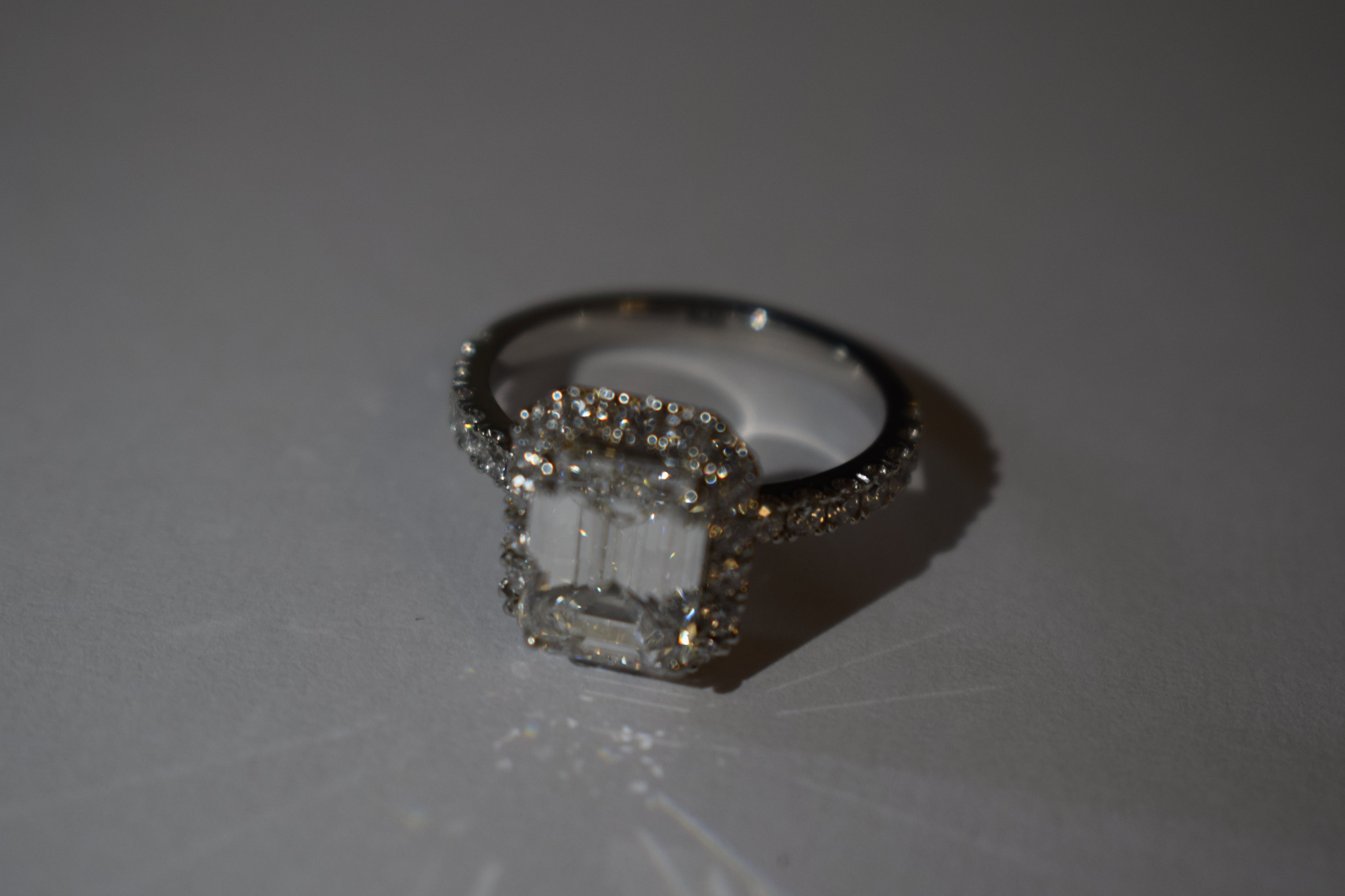 3.06 Carat Emerald Cut Diamond Ring - By David M Robinson