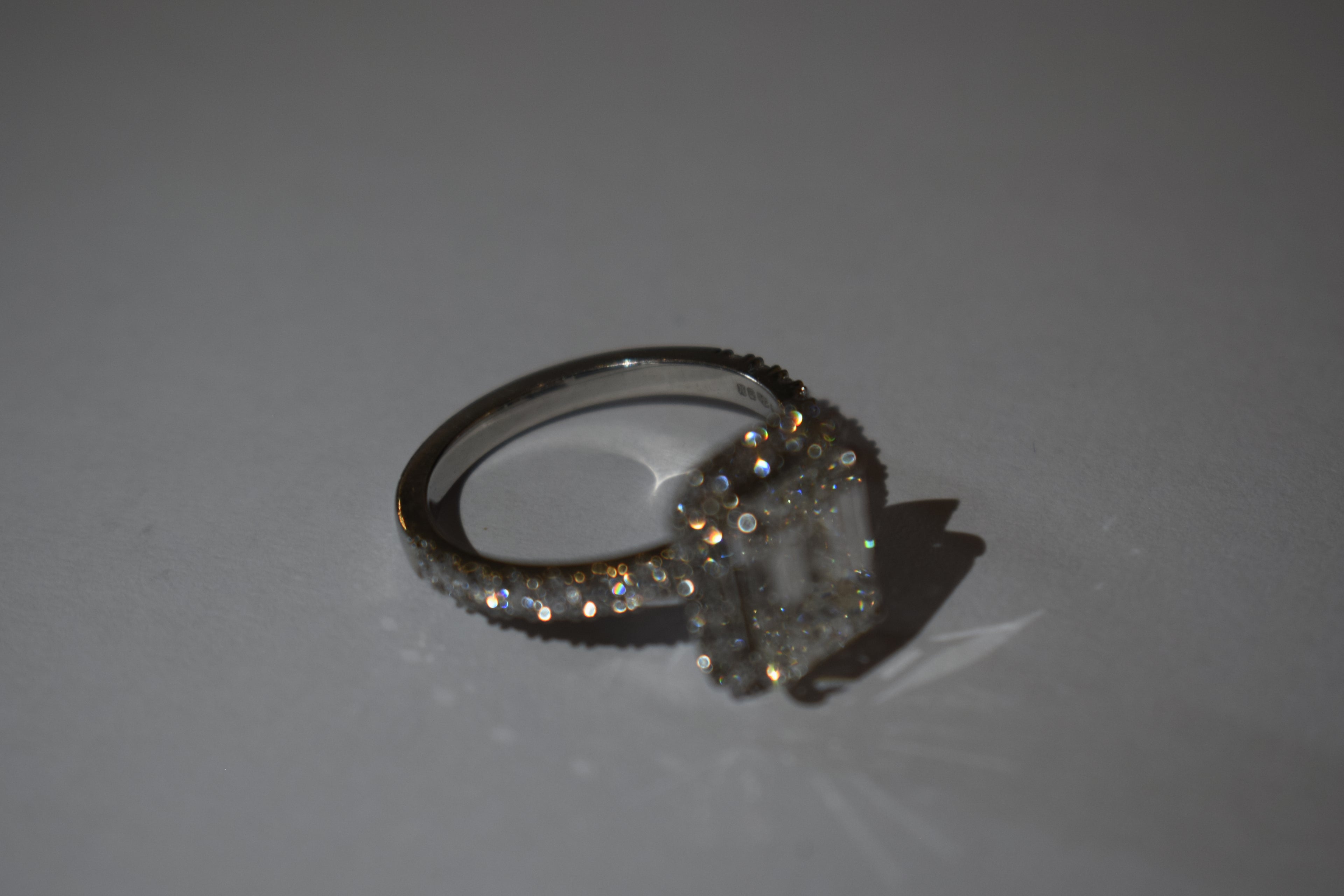 3.06 Carat Emerald Cut Diamond Ring - By David M Robinson