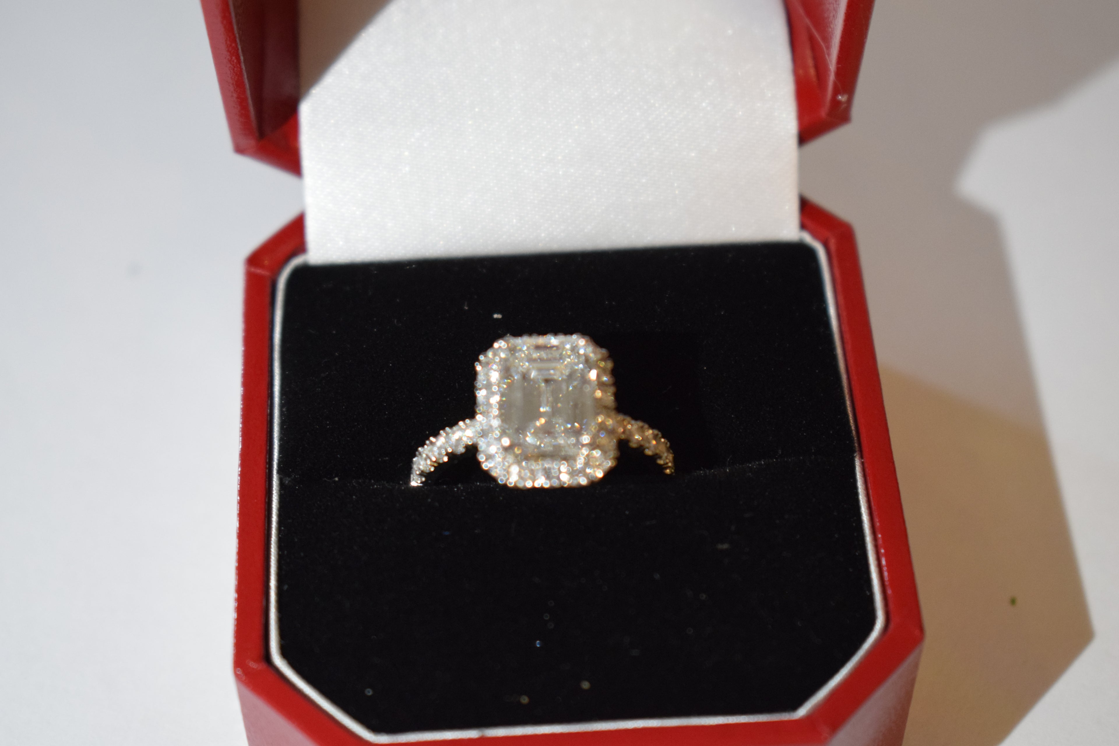 3.06 Emerald Cut Diamond Ring by David M Robinson