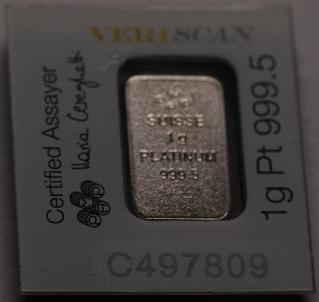 Pamp 1G fine platinum bar - Micro Carded