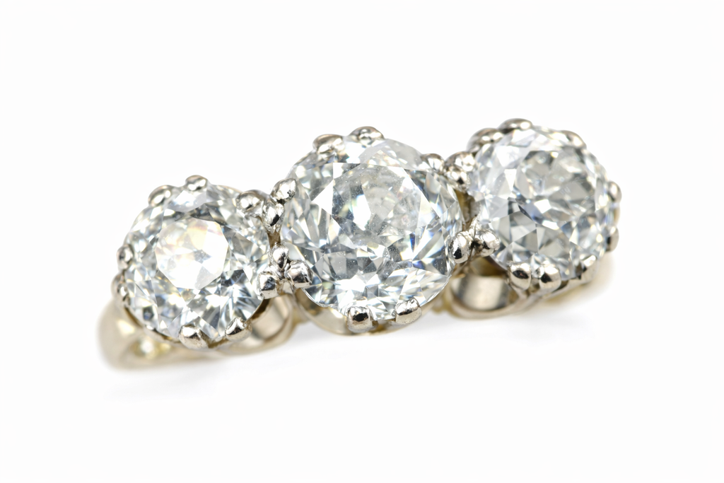 old mine cut trilogy ring