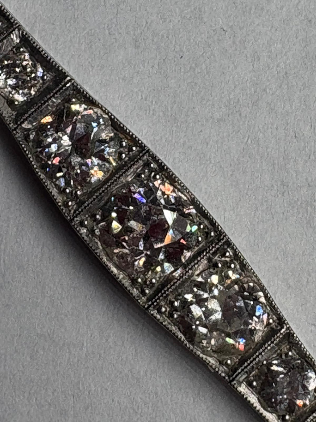 6.5 Carat Edwardian Platinum Graduated Old Cut Diamond Bracelet
