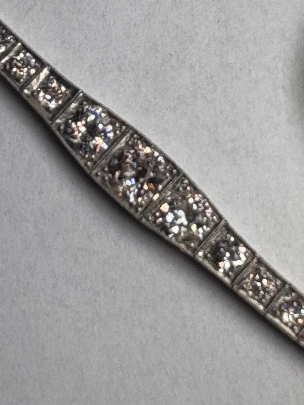 6.5 Carat Edwardian Platinum Graduated Old Cut Diamond Bracelet