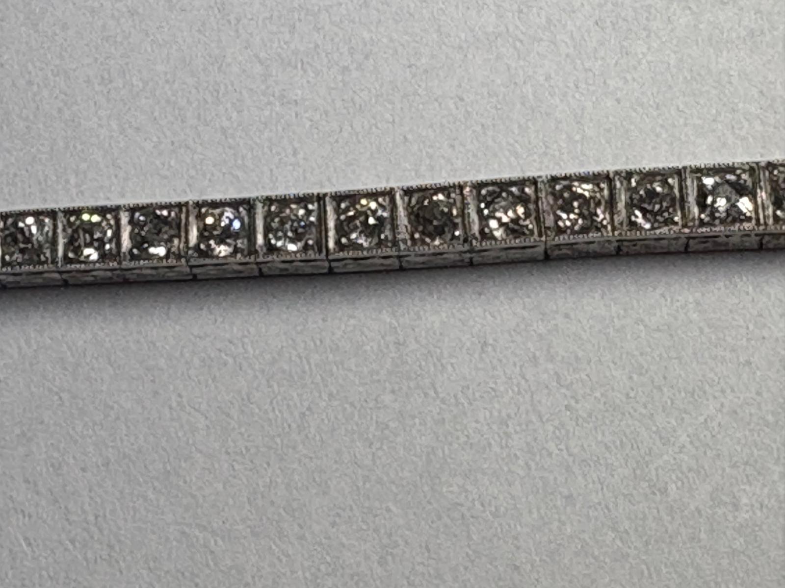 6.5 Carat Edwardian Platinum Graduated Old Cut Diamond Bracelet