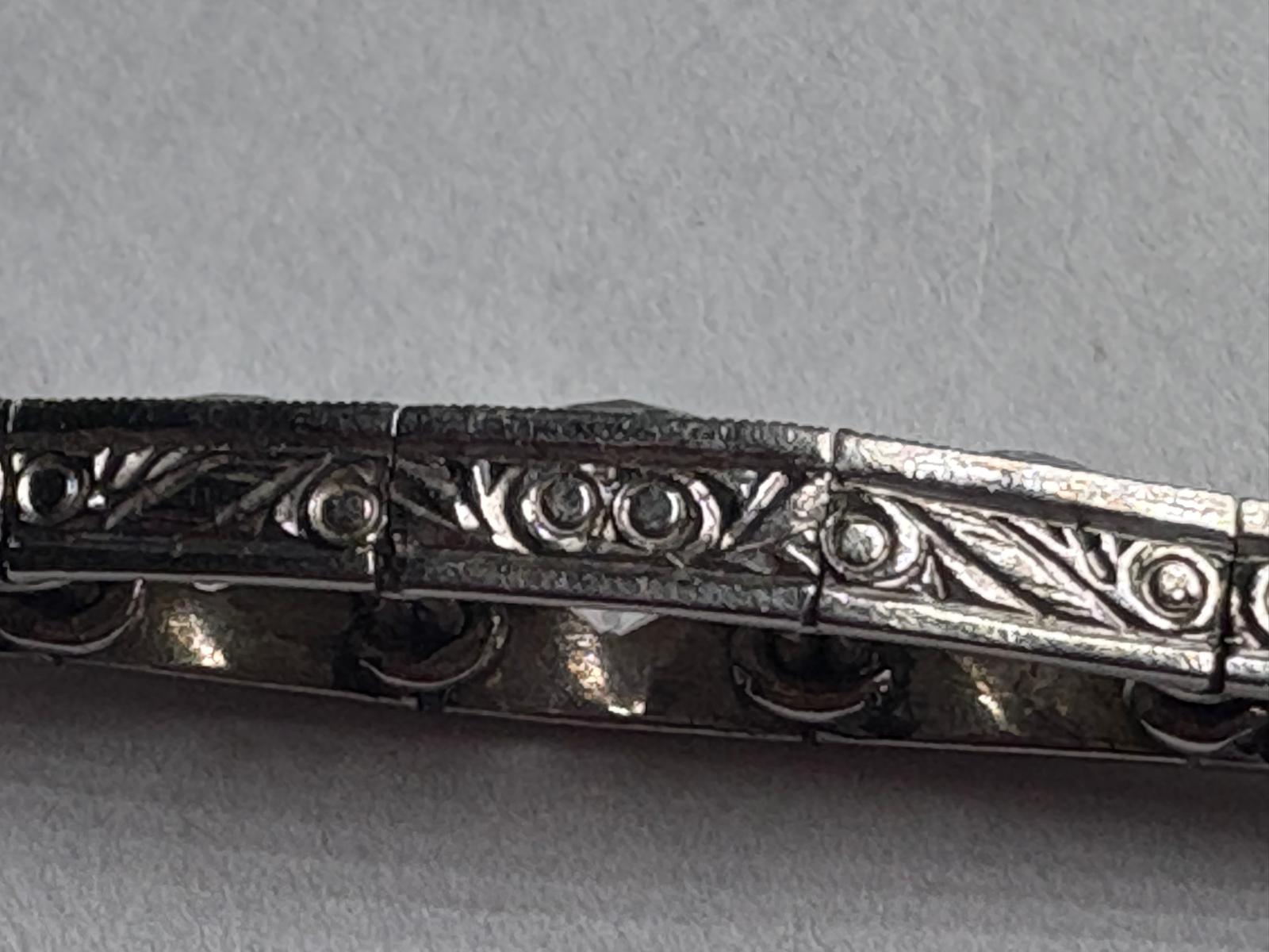 6.5 Carat Edwardian Platinum Graduated Old Cut Diamond Bracelet