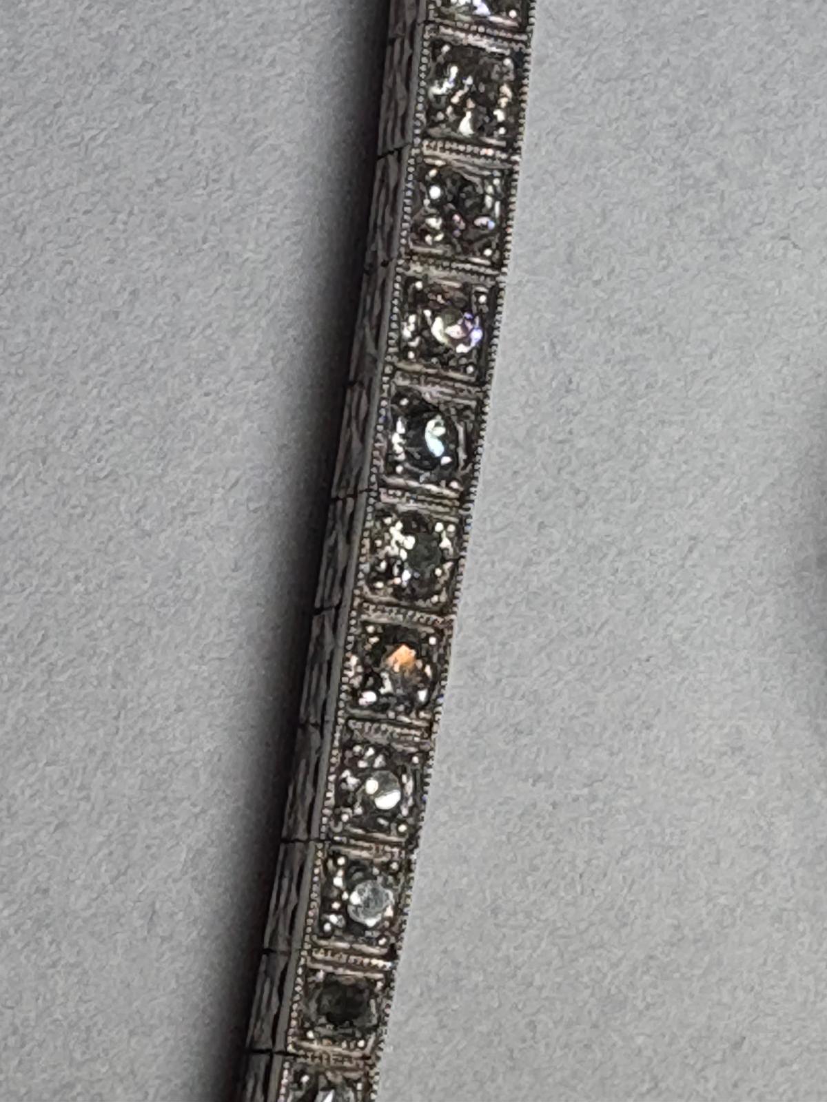 6.5 Carat Edwardian Platinum Graduated Old Cut Diamond Bracelet