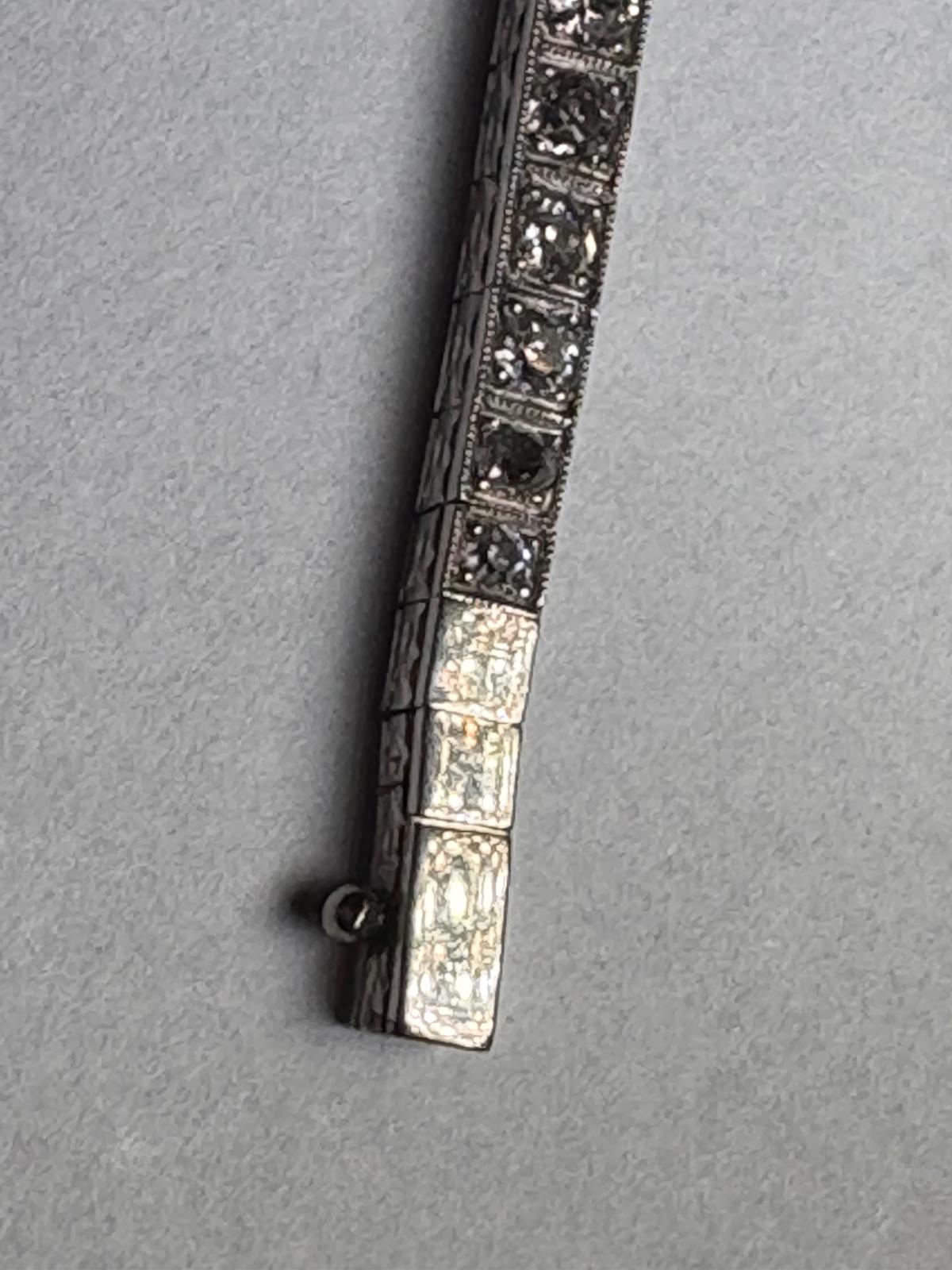 6.5 Carat Edwardian Platinum Graduated Old Cut Diamond Bracelet