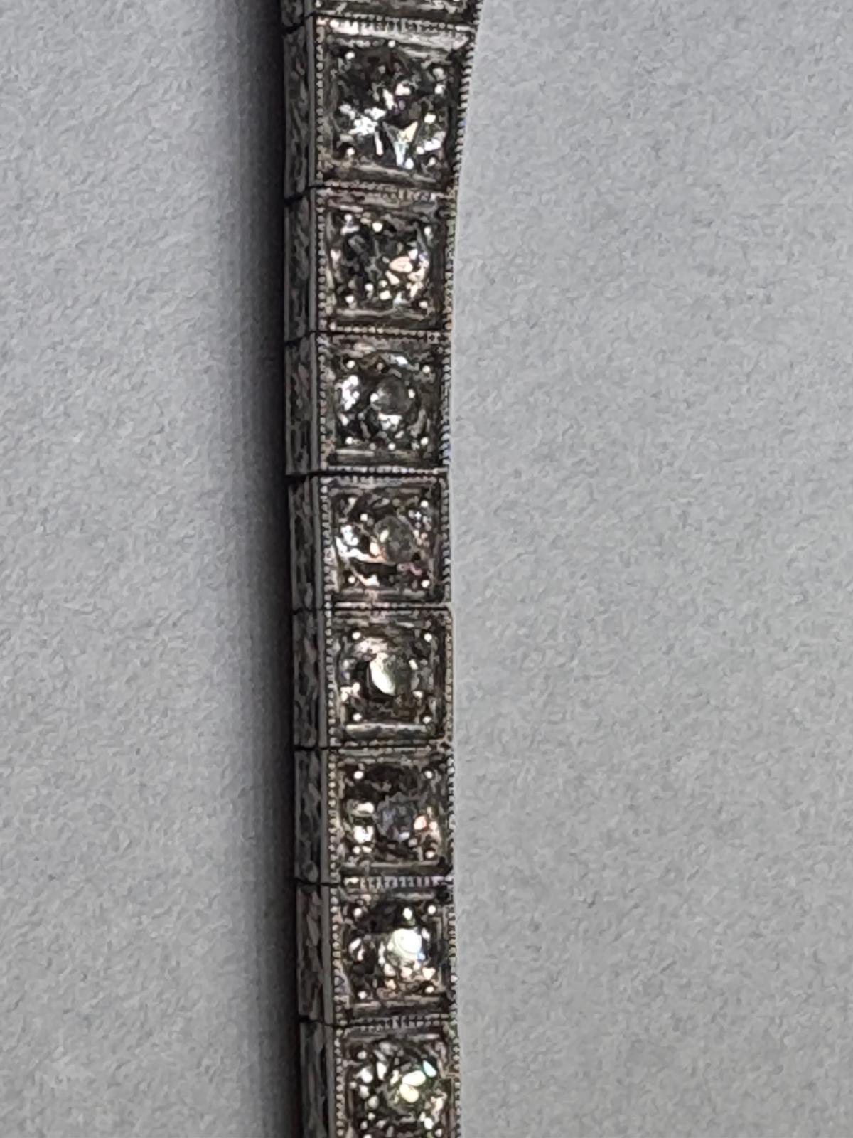 6.5 Carat Edwardian Platinum Graduated Old Cut Diamond Bracelet