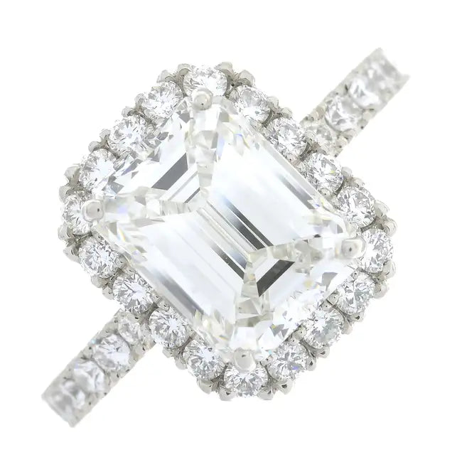3.06 Emerald Cut Diamond Ring by David M Robinson