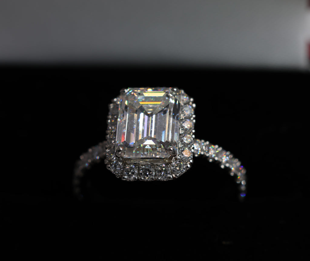 3.06 Carat Emerald Cut Diamond Ring - By David M Robinson