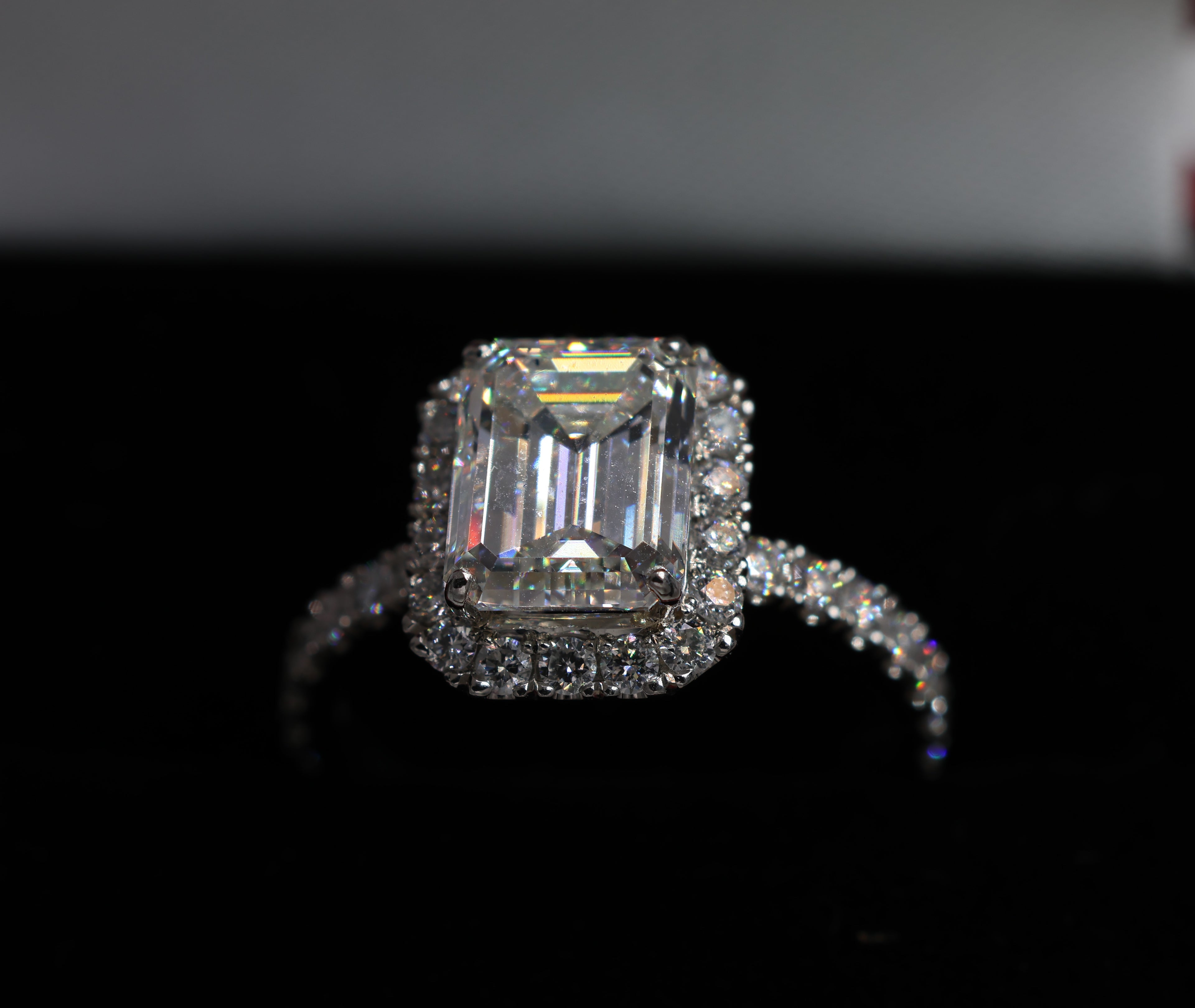 3.06 Carat Emerald Cut Diamond Ring - By David M Robinson
