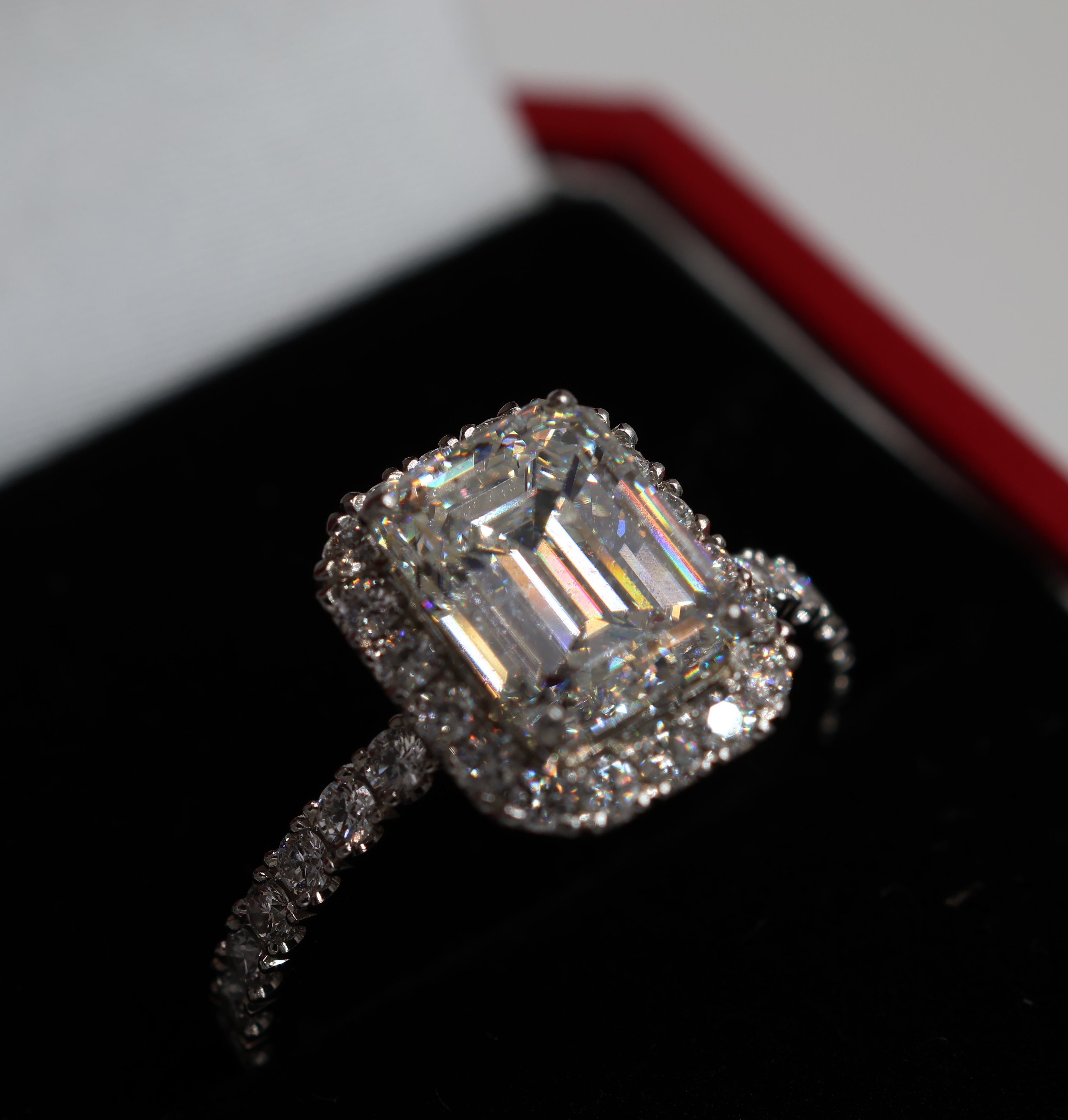 3.06 Carat Emerald Cut Diamond Ring - By David M Robinson