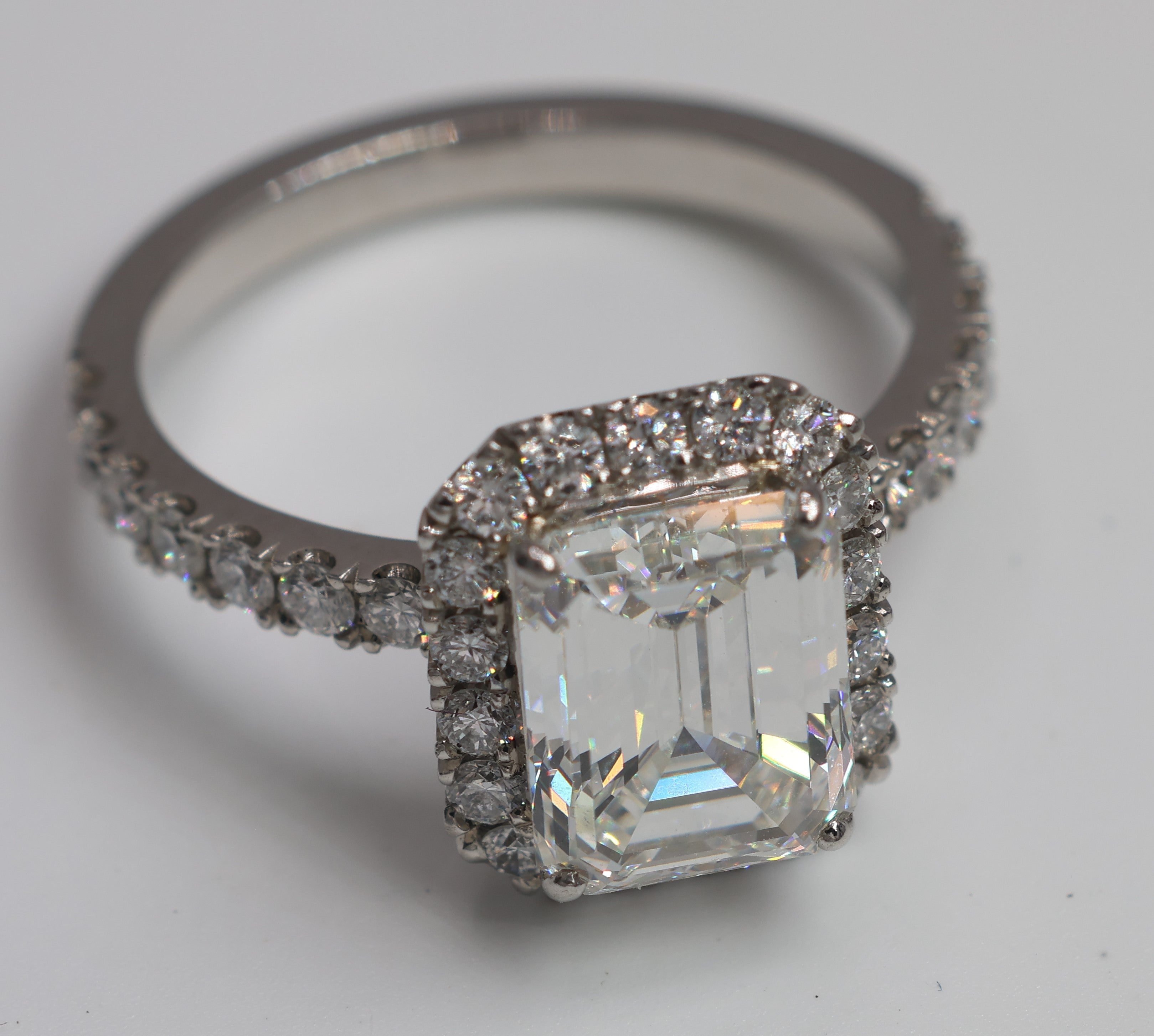 3.06 Carat Emerald Cut Diamond Ring - By David M Robinson