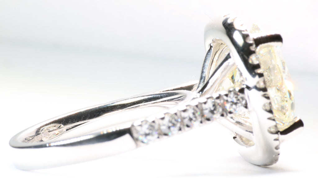 5.77 Carat Round Brilliant Cut Diamond in a Platinum Round Halo Setting