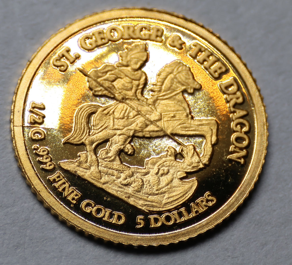2010 - St George and the dragon 5 Dollar Gold Coin